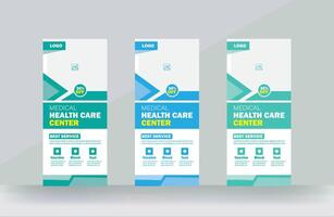 medical service roll up banner or rack card design service presentations meeting design template vector