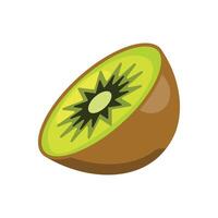 Ripe slice of kiwi on a white background. vector