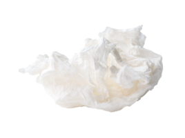 Side view set of crumpled or screwed tissue paper balls isolated with clipping path in file format png