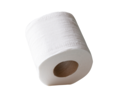 Front view of white tissue paper roll isolated with clipping path in file format png