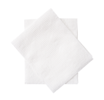 Top view of two pieces of tissue paper or toilet paper in stack isolated with clipping path in file format png