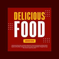 social media post templates. A food menu template with yellow and red colors. vector
