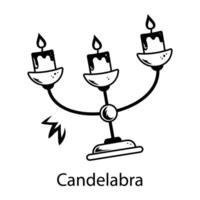 Royal candelabra icon in sketchy style vector