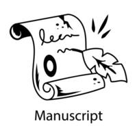 A royal manuscript icon of hand drawn style vector