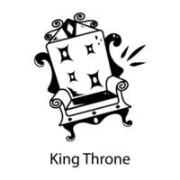 A king throne icon designed in doodle style vector