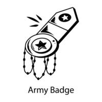 A army badge hand drawn style icon vector