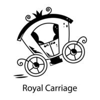 The royal carriage icon designed in glyph style vector