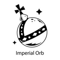 An imperial orb icon designed in sketchy style vector