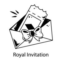 Royal invitation icon designed in sketchy style vector