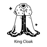 An icon of king cloak in hand drawn style vector