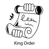 An icon of king order in drawing style vector