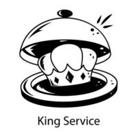 A doodle style icon of king service vector