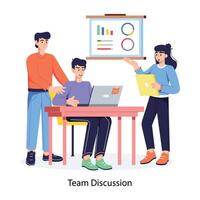 Character based flat illustration of business team discussion vector