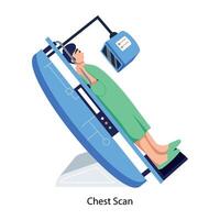 A flat character illustration of ct scan vector