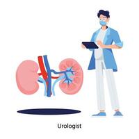 A flat style illustration of urologist vector