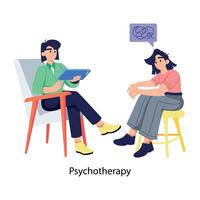 Psychotherapy illustration designed in flat style vector