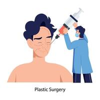 A flat illustration of plastic surgery vector