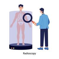 A flat style illustration of radioscopy vector