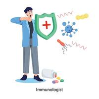 An illustration of immunologist in flat style vector