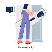 Character based flat illustration of mammography vector