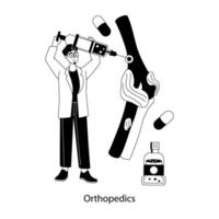 A flat character illustration of orthopedist vector