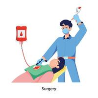 Character based flat illustration is showing doctor with surgery knife vector