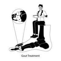 Flat character illustration of gout diagnosis vector