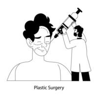 A flat illustration of plastic surgery vector