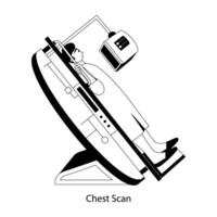 A flat character illustration of ct scan vector