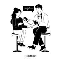 A flat illustration of patient regular checkup vector