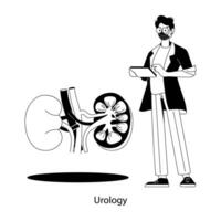 A flat style illustration of urologist vector