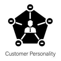 A glyph icon of customer personality vector