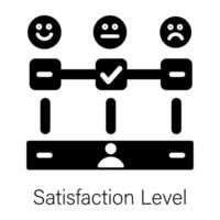 A filled style icon of customer satisfaction level vector