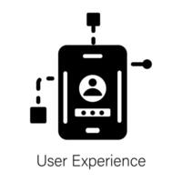 An icon of user experience in solid icon vector