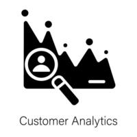 A solid style icon of customer analytics chart vector