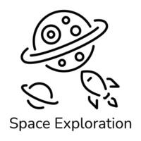 Ready to use line icon of space exploration vector