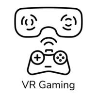 Well-designed line icon of vr gaming vector