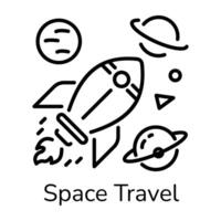 Check out line style icon of space travel vector