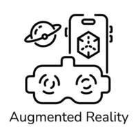 Have a look at augmented reality line icon vector