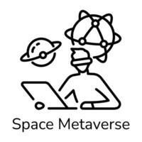 Check this line icon of space metaverse vector