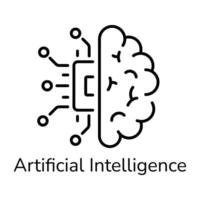 A line style icon of artificial intelligence vector