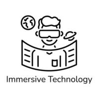 Immersive technology icon in line style vector