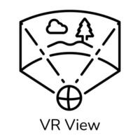Ready to use line icon of vr view vector