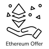 Ethereum offer icon designed in line style vector