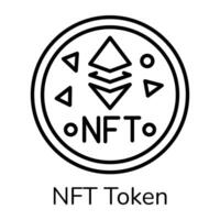 Latest line style icon of nft token vector