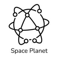 Latest line style icon of space planet vector