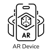 Easy to use line icon of ar device vector