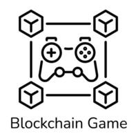 Modern outline icon of blockchain game vector