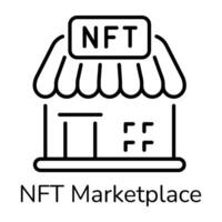A customizable line style nft marketplace icon vector