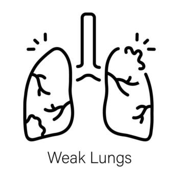 un contorno estilo icono de humano débiles livianos vector